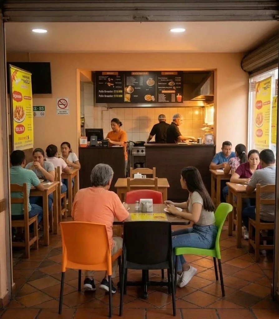 Clientes comiendo en Broaster Jim